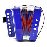 Sanfona Azul Infantil 3 Baixos Mini Acordeon Gaita Estilo