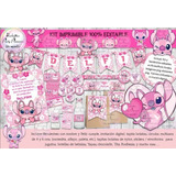 Kit Imprimible Candy Bar Angel Novia De Stitch 100% Editable