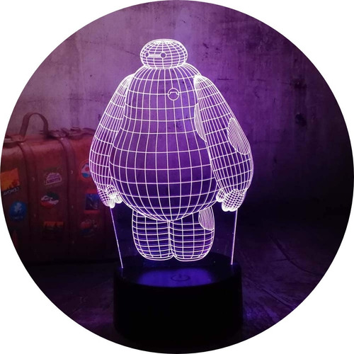 Lampara Led Acrílico Baymax 3d Regalo Niños Película