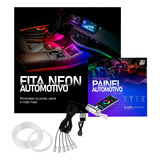 Fita De Led Azul Painel Automotivo Strobo Rgb Neon Kit 6 12v