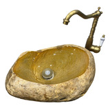 Cuba Pia Banheiro Lavabo Pedra Rústica