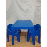 Juego Mesa Y  2 Sillitas Infantiles Plasticas