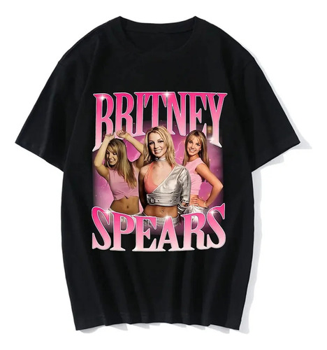 Camiseta De Algodón Neutro Estampada Britney Spears