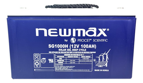 Batería De Gel 100ah 12v Sellada Ciclo Profundo Newmax