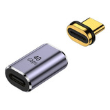 Adaptador Magnético 4.0 Usb-c 40gbps Macho Fêmea Video Audio