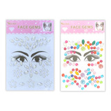 Pack 2 Strass Face Stickers Rostro Festival