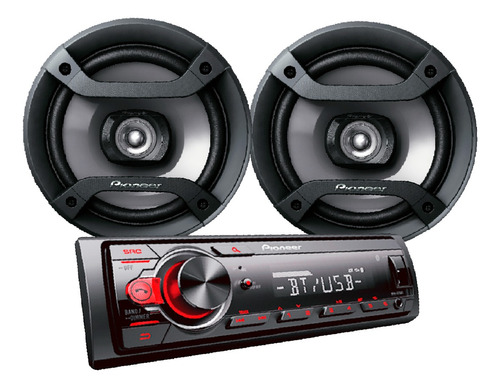 Combo Estereo Mvh-s215 + Parlantes 6'' Ts-f1634r 