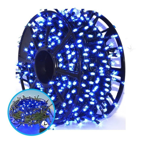 Luz Lineal 50 Mts 500 Led  Luces Cable Verde Navidad Azul