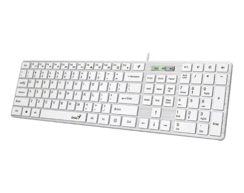 Teclado Genius Slimstar 126 Qwerty Español Color Blanco