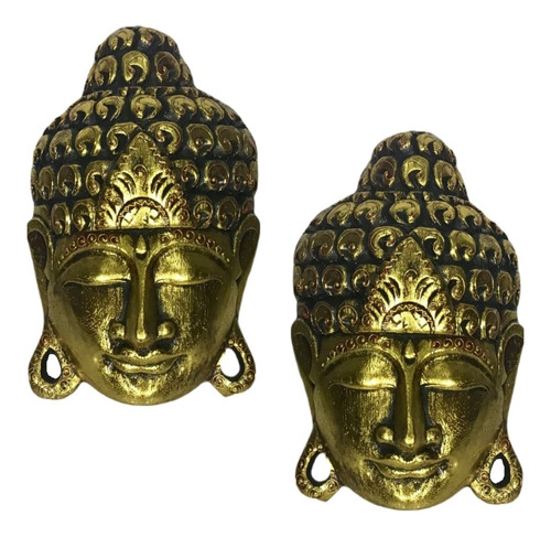 Máscara Enfeite Buda Indonésia Bali Decoração 30cm - 2 Pcs