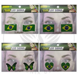 Adesivo Facial De Rosto Brasil Copa Do Mundo Glitter Joy