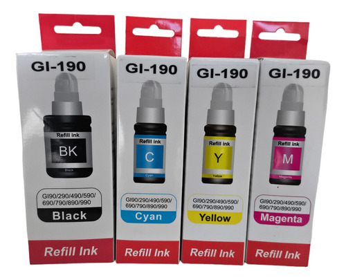 Kit 4 Tintas Compatible Con Canon Gi 190 G2100 G3110 G4110