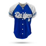 Jersey Casaca Beisbol Dodgers Bordada Azul Blanco Baseball