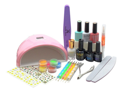 Kit De Esmaltado Permanente  Lampara De 36 Watts Manicure