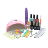 Kit De Esmaltado Permanente  Lampara De 36 Watts Manicure