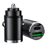 Cargador Usb Y Tipo C Para Coche Carga Rápida 100w Negro