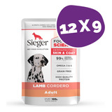 Pouch Sieger Perro Dermaprotect Cordero 100g Pack X 12