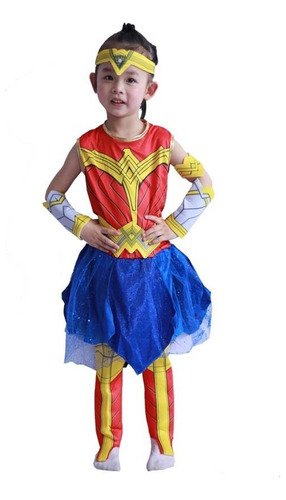 Niñas Disfraz De Cosplay Wonder Woman Halloween Fiesta Traje