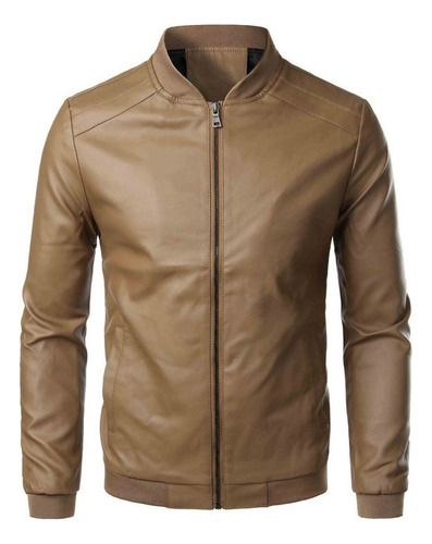 Chaqueta De Cuero De Motorista Delgada De Moda For Hombres