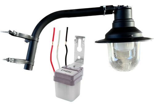 Farol Led Luminaria Country Poste Calle + Led 30w + Fotocel