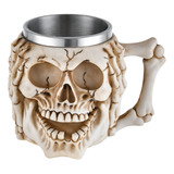 Taza Vikinga Acero Inoxidable Con Forma Calavera Decorac [u]