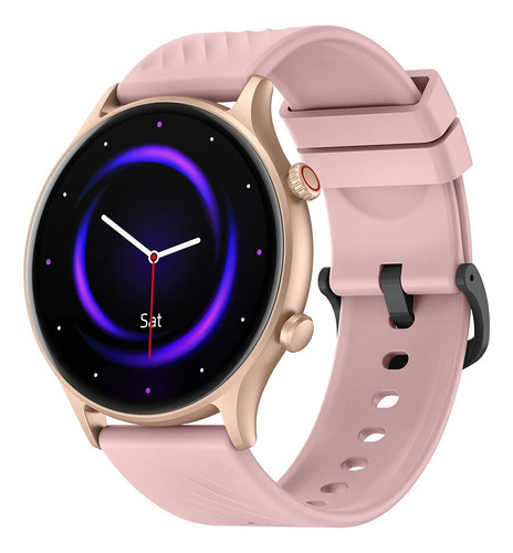 Reloj Inteligente Smartwatch Zeblaze Btalk 2 Lite, Color De Correa Rosa, Color Negro, Color De Bisel, Diseño De Correa Milanés