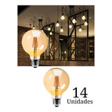 14 Lampada Decorativa Filamento Led Globo 4w G125 2200k