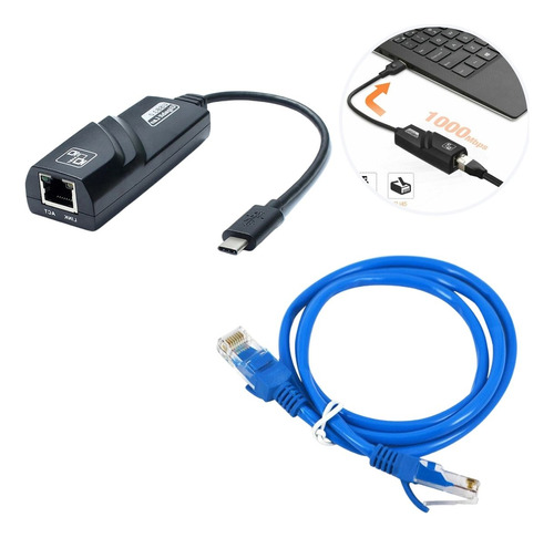 Adaptador Placa Rede Rj45 Usb Internet Notebook Pc + Cabo 3m