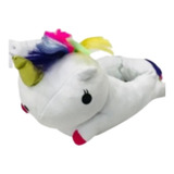 Pantuflas Unicornio Blanco Multicolor  Plumitas Pantus 