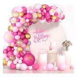 Kit De Globos Decorativo Rosa Para Cumpleaños Globo Mariposa