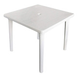 Mesa Cuadrada Plastico Mascardi 75 X 75 Cm Blanca Jardin