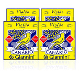 Kit 4 Encordoamento Violão Nylon Canario Giannini