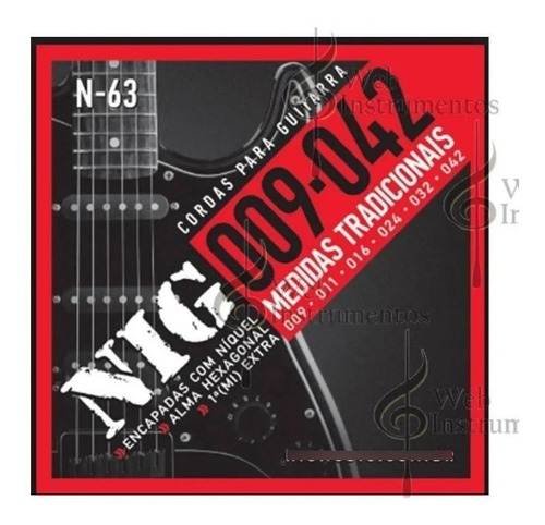 Encordoamento Para Guitarra Eletrica Nig 09 042 N63