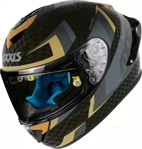 Casco Certificado Axxis Cobra Carbon Dorado