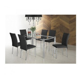 Conjunto Sala De Jantar Mesa Diana 6 Cadeiras Viana Espresso