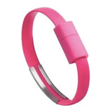 Pulsera Micro Usb Datos Carga Practica Moderna Negro O Rosa