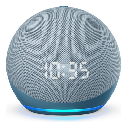 Echo Dot 4ª Geração Com Alexa Relógio Amazon Bivolt Cor Azul 110v/220v