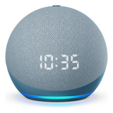 Echo Dot 4ª Geração Com Alexa Relógio Amazon Bivolt Cor Azul 110v/220v