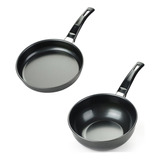 2pcs Mini Olla De Sopa & Sartén Negro Hierro Antiadherente