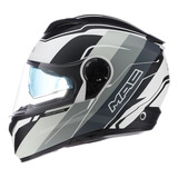 Casco Para Moto Rebatible Mac Rock  Negro Y Gris Talle M 