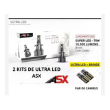 Kit 2 Pares Ultra Led Asx  10.000 Lumens 70w Lançamento