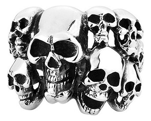 Anillo De Acero Inoxidable Para Hombre Con Calavera Gótica V