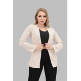 Blazer Feminino Linho Social Alfaiataria Casual Acinturado 