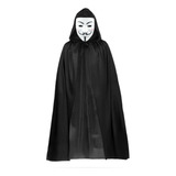 Capa + Mascara Anonymous Hacker Disfraz Halloween