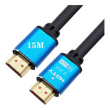 15 Metros Hdmi Cable Full Hd 4k@60hz Blindado Reforzado