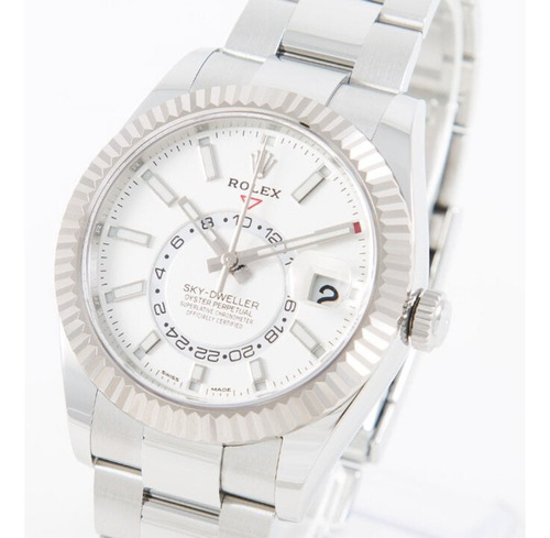 Relógio Rolex Automat Masculino Sky-dweller Prata Com Branco