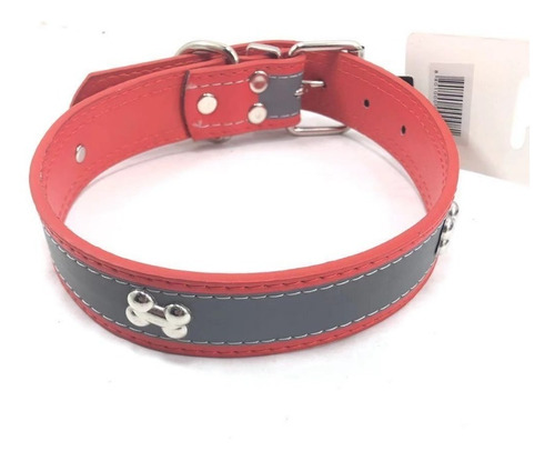 Collar Reflectario Color Gris Para Perro Mascotas 2.0cm,gato