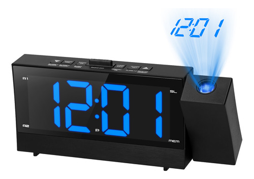 Reloj Alarma Digital Con Proyección, Pantalla De 6.4in