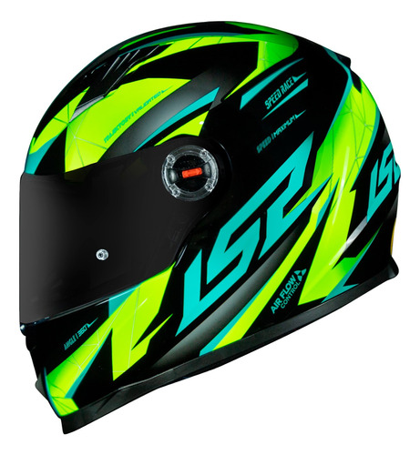 Capacete Ls2 Ff358 Draze Preto Amarelo Verde