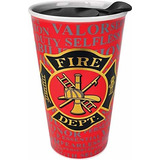 Taza De Viaje De Cerámica Del Departamento De Bomberos De Sp